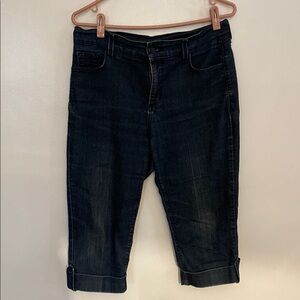 NYDJ Dark Blue capri knee length Jeans size 10